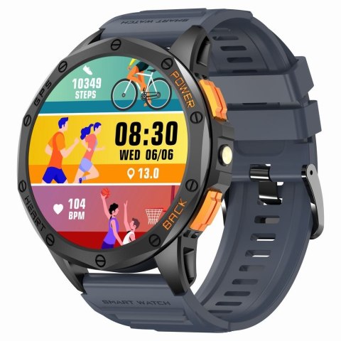 Smartwatch Męski GRAVITY GPS GT24-1 Czarny Pasek Silikonowy + Granatowy Pasek Silikonowy Gravity
