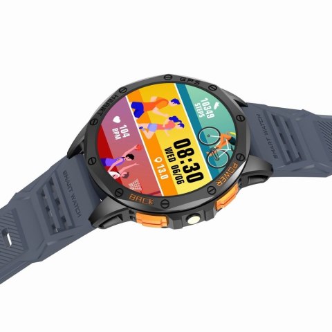 Smartwatch Męski GRAVITY GPS GT24-1 Czarny Pasek Silikonowy + Granatowy Pasek Silikonowy Gravity