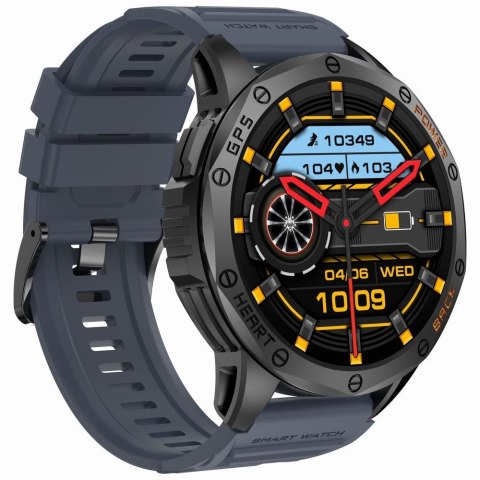 Smartwatch Męski GRAVITY GPS GT24-1 Czarny Pasek Silikonowy + Granatowy Pasek Silikonowy Gravity
