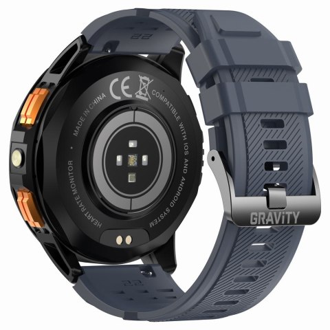 Smartwatch Męski GRAVITY GPS GT24-1 Czarny Pasek Silikonowy + Granatowy Pasek Silikonowy Gravity