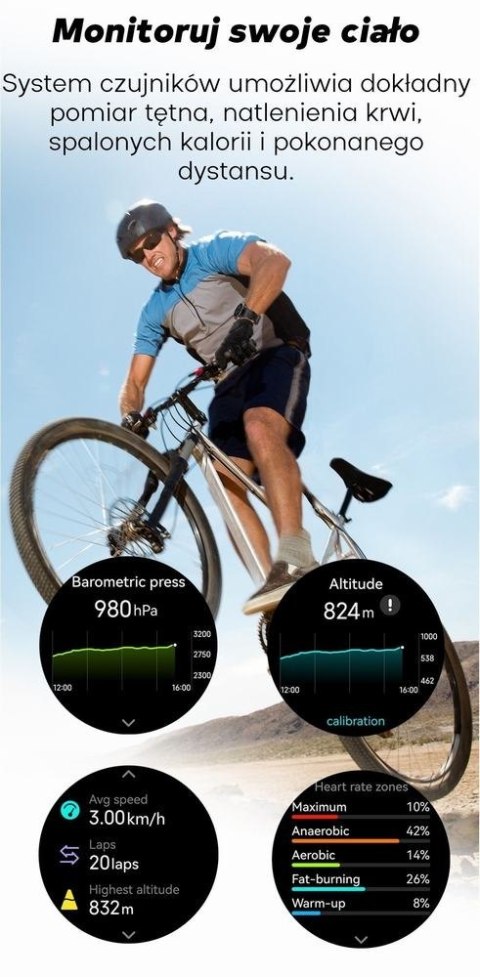 Smartwatch Męski GRAVITY GPS GT24-1 Czarny Pasek Silikonowy + Granatowy Pasek Silikonowy Gravity