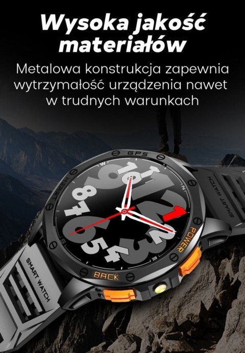 Smartwatch Męski GRAVITY GPS GT24-1 Czarny Pasek Silikonowy + Granatowy Pasek Silikonowy Gravity