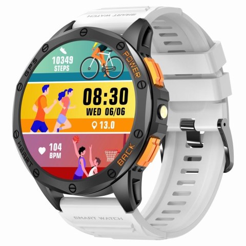 Smartwatch Męski GRAVITY GPS GT24-2 Czarny Pasek Silikonowy + Biały Pasek Silikonowy Gravity