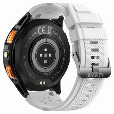 Smartwatch Męski GRAVITY GPS GT24-2 Czarny Pasek Silikonowy + Biały Pasek Silikonowy Gravity