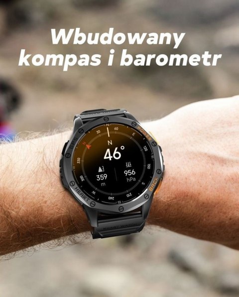 Smartwatch Męski GRAVITY GPS GT24-2 Czarny Pasek Silikonowy + Biały Pasek Silikonowy Gravity