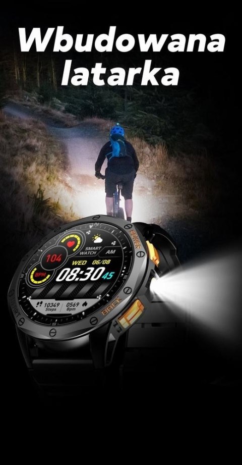 Smartwatch Męski GRAVITY GPS GT24-2 Czarny Pasek Silikonowy + Biały Pasek Silikonowy Gravity