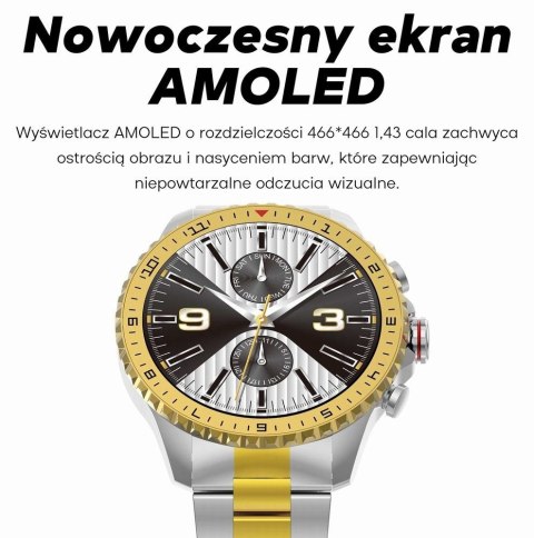 Smartwatch Męski GRAVITY GT16-2 Black / Czarna Bransoleta Gravity