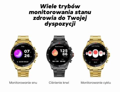 Smartwatch Męski GRAVITY GT16-2 Black / Czarna Bransoleta Gravity
