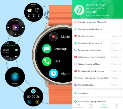 Smartwatch RUBICON RNCF15 Tytan/Black SMARUB259 RUBICON