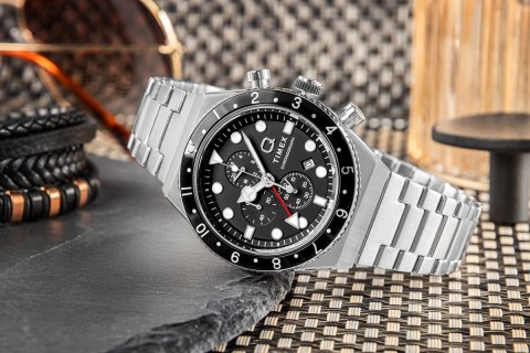 Zegarek Męski TIMEX Q Timex 3-Time Zone Chronograph TW2V69800 + BOX Timex