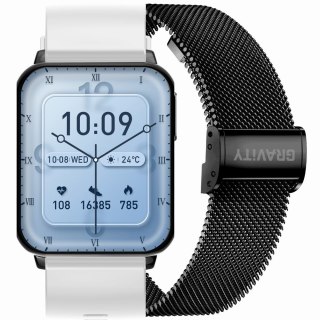 Smartwatch Gravity Biało Czarny 2 Paski GT17-8 Gravity