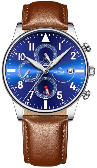 Zegarek Męski Giewont Chronograph Sapphire Brązowo Niebieski GW5630-A6 Giewont