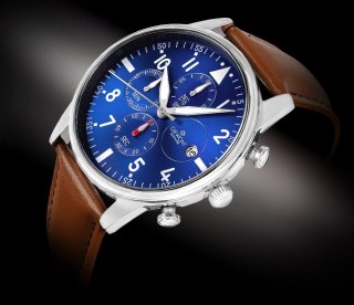 Zegarek Męski Giewont Chronograph Sapphire Brązowo Niebieski GW5630-A6 Giewont