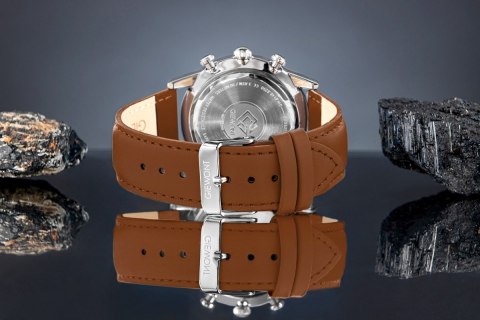 Zegarek Męski Giewont Chronograph Sapphire Brązowo Niebieski GW5630-A6 Giewont