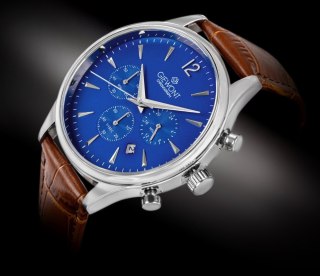 Zegarek Męski Giewont Chronograph Sapphire Brązowo Niebieski GW6310-A5 Giewont