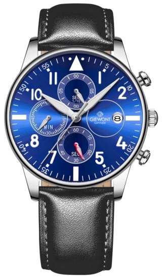 Zegarek Męski Giewont Chronograph Sapphire Czarno Niebieski GW5630-A3 Giewont