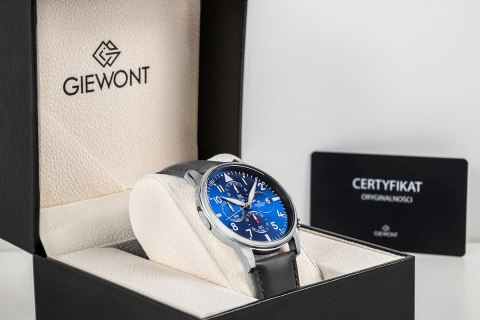 Zegarek Męski Giewont Chronograph Sapphire Czarno Niebieski GW5630-A3 Giewont