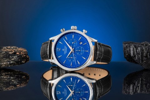Zegarek Męski Giewont Chronograph Sapphire Czarno Niebieski GW6310-A3 Giewont