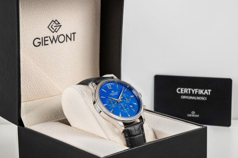 Zegarek Męski Giewont Chronograph Sapphire Czarno Niebieski GW6310-A3 Giewont