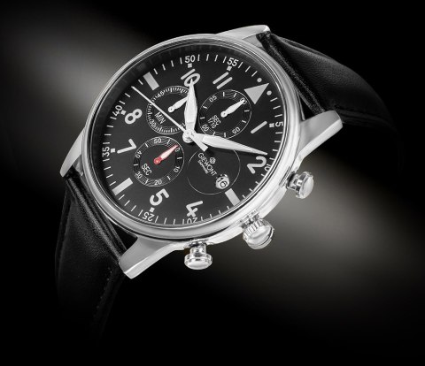 Zegarek Męski Giewont Chronograph Sapphire Czarno Srebrny GW5630-A2 Giewont