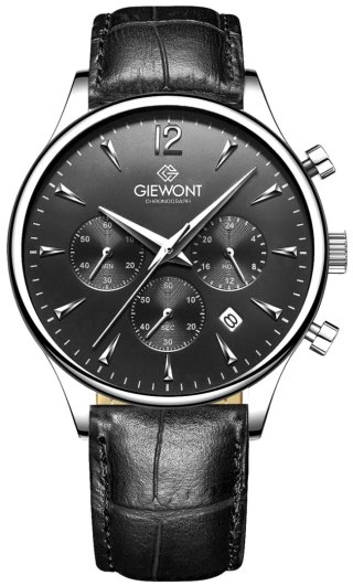 Zegarek Męski Giewont Chronograph Sapphire Czarno Srebrny GW6310-A2 Giewont