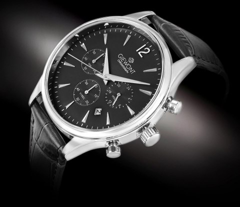 Zegarek Męski Giewont Chronograph Sapphire Czarno Srebrny GW6310-A2 Giewont