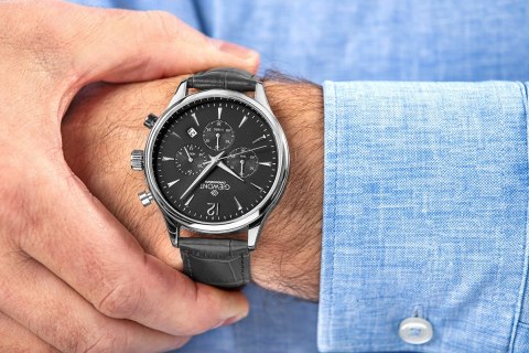 Zegarek Męski Giewont Chronograph Sapphire Czarno Srebrny GW6310-A2 Giewont