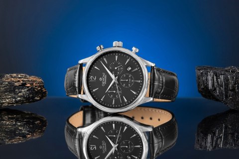 Zegarek Męski Giewont Chronograph Sapphire Czarno Srebrny GW6310-A2 Giewont