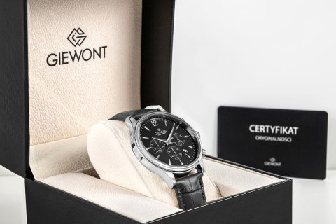 Zegarek Męski Giewont Chronograph Sapphire Czarno Srebrny GW6310-A2 Giewont
