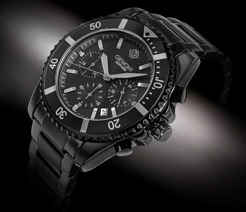 Zegarek Męski Giewont Chronograph Sapphire Czarno Tytanowy GW3970-B1 Giewont