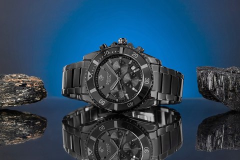 Zegarek Męski Giewont Chronograph Sapphire Czarno Tytanowy GW3970-B1 Giewont