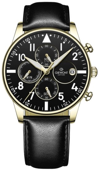 Zegarek Męski Giewont Chronograph Sapphire Czarno Złoty GW5630-A4 Giewont