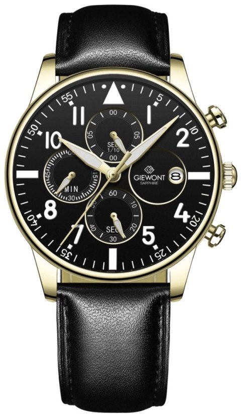 Zegarek Męski Giewont Chronograph Sapphire Czarno Złoty GW5630-A4 Giewont