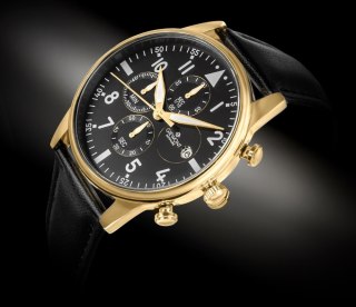Zegarek Męski Giewont Chronograph Sapphire Czarno Złoty GW5630-A4 Giewont