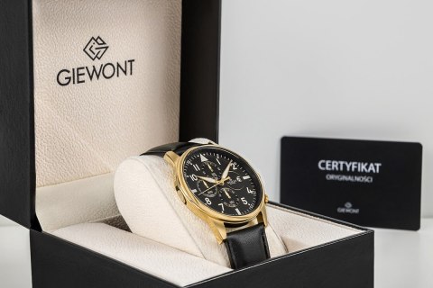 Zegarek Męski Giewont Chronograph Sapphire Czarno Złoty GW5630-A4 Giewont