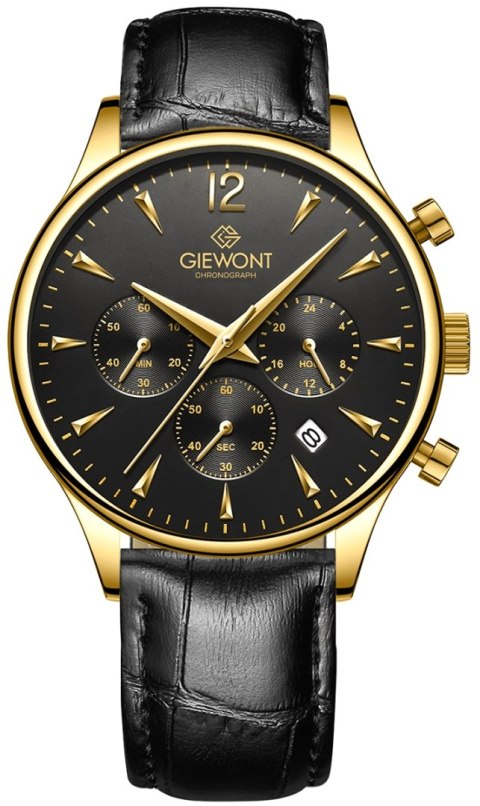 Zegarek Męski Giewont Chronograph Sapphire Czarno Złoty GW6310-A4 Giewont