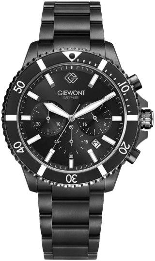 Zegarek Męski Giewont Chronograph Sapphire Czarny GW3970-B4 Giewont