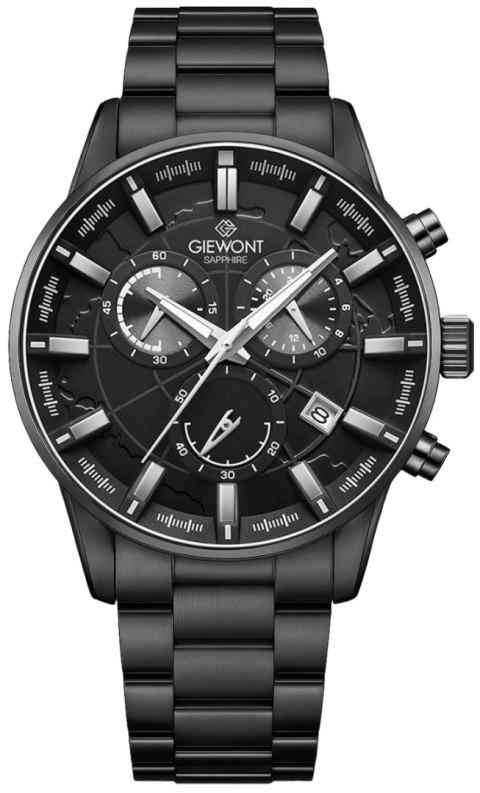Zegarek Męski Giewont Chronograph Sapphire Czarny GW4580-B1 Giewont