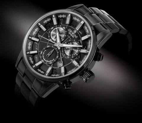 Zegarek Męski Giewont Chronograph Sapphire Czarny GW4580-B1 Giewont