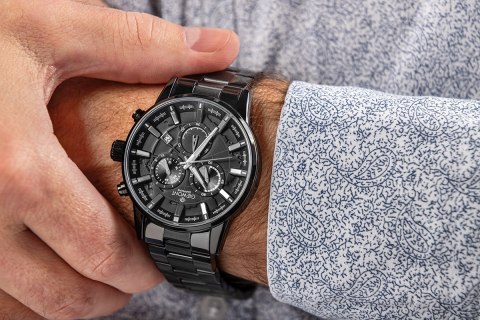 Zegarek Męski Giewont Chronograph Sapphire Czarny GW4580-B1 Giewont