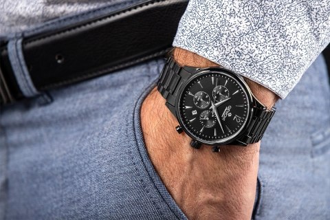 Zegarek Męski Giewont Chronograph Sapphire Czarny GW6310-B1 Giewont