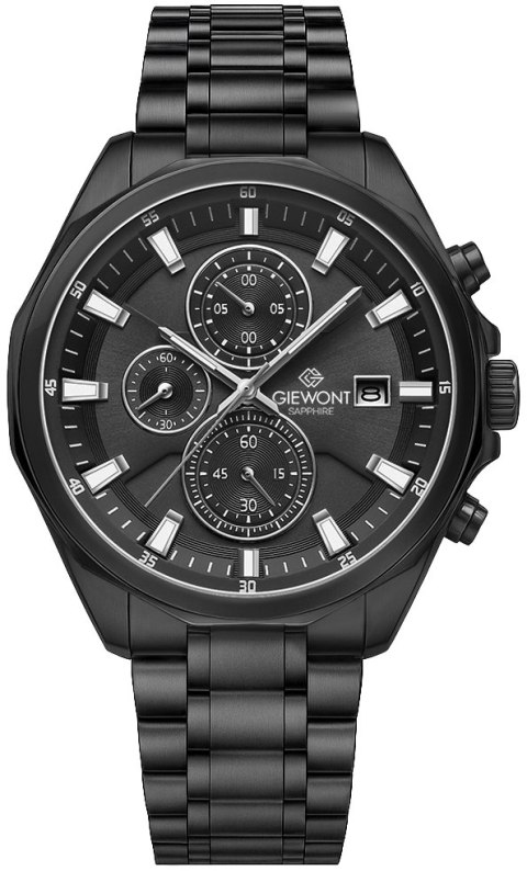 Zegarek Męski Giewont Chronograph Sapphire Czarny GW7290-B1 Giewont