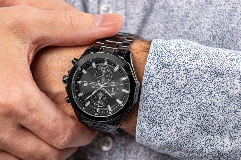 Zegarek Męski Giewont Chronograph Sapphire Czarny GW7290-B1 Giewont