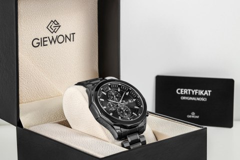 Zegarek Męski Giewont Chronograph Sapphire Czarny GW7290-B1 Giewont