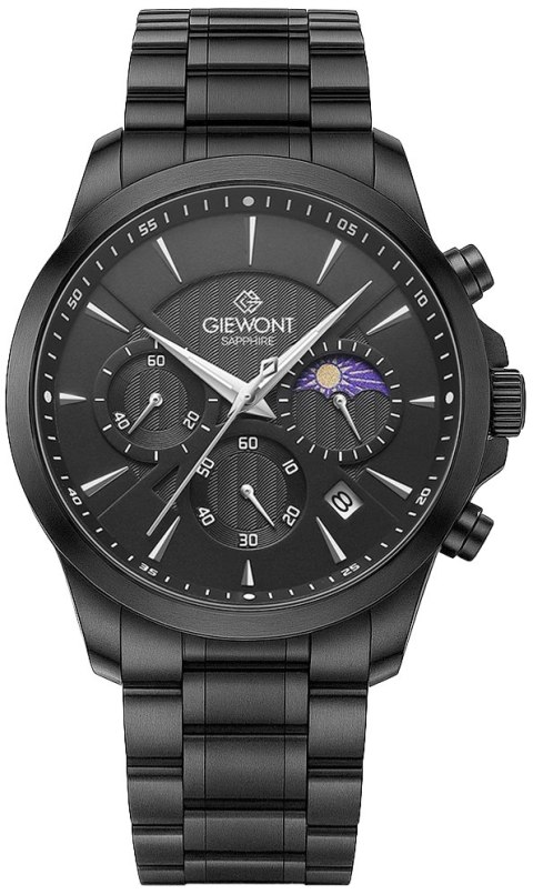 Zegarek Męski Giewont Chronograph Sapphire Czarny GW9460-B1 Giewont