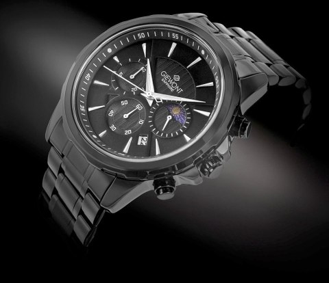Zegarek Męski Giewont Chronograph Sapphire Czarny GW9460-B1 Giewont