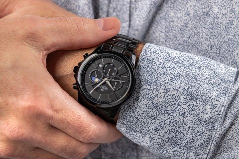 Zegarek Męski Giewont Chronograph Sapphire Czarny GW9460-B1 Giewont