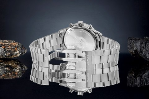 Zegarek Męski Giewont Chronograph Sapphire Srebrno Niebieski GW4580-B3 Giewont