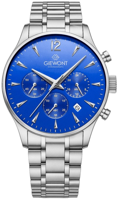Zegarek Męski Giewont Chronograph Sapphire Srebrno Niebieski GW6310-B3 Giewont