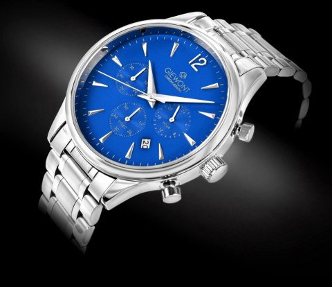Zegarek Męski Giewont Chronograph Sapphire Srebrno Niebieski GW6310-B3 Giewont